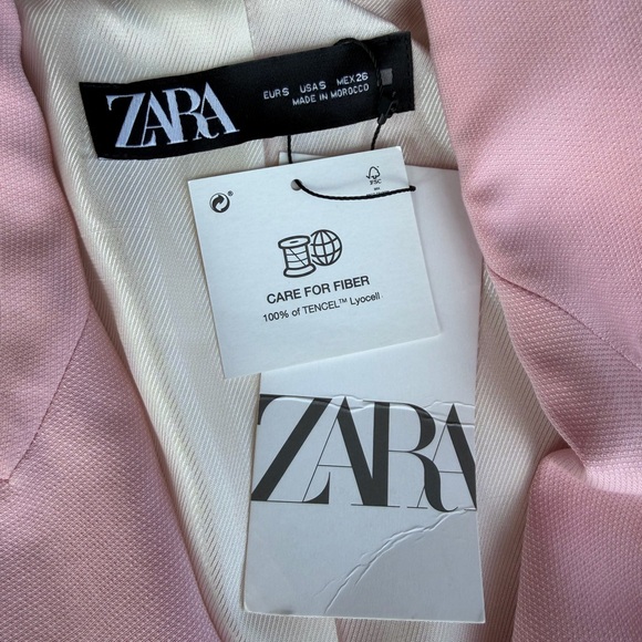 Zara Light Pink Blazer Set Sz S - Picture 6 of 11